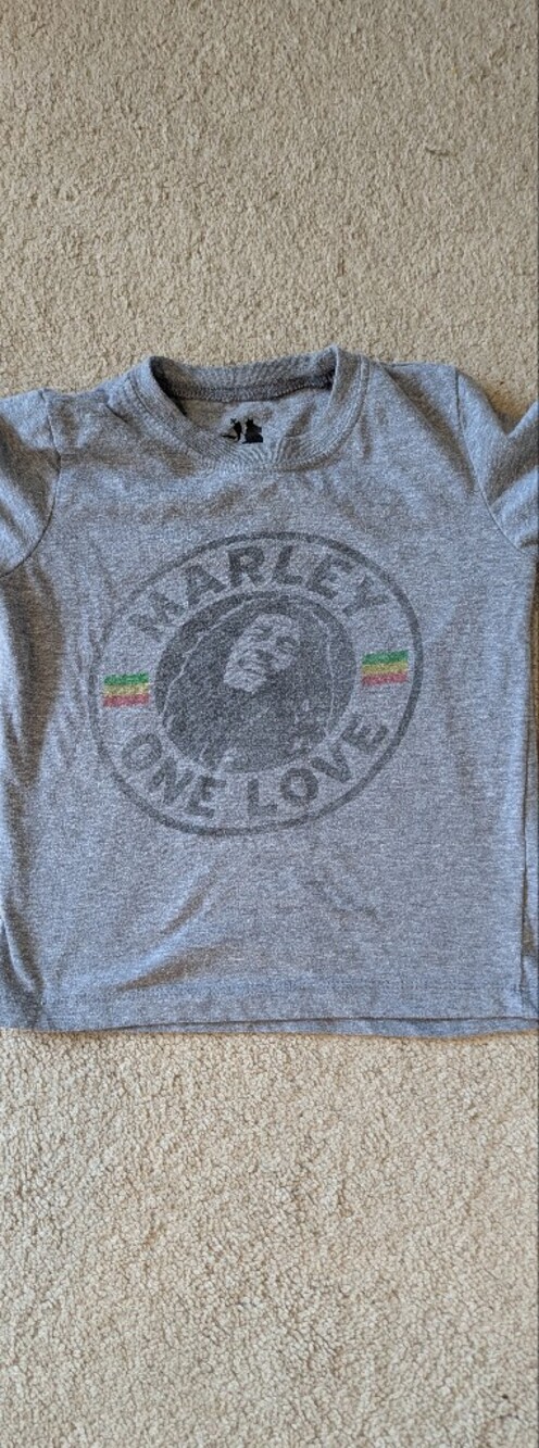 Kids Grey 'One Love' Marley Graphic Tee